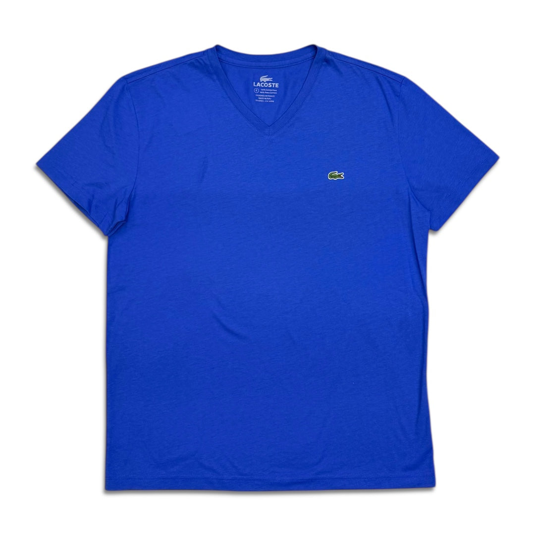 Lacoste Men's v-neck pima cotton t-shirt obscurite blue TH6604-51-V6C