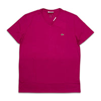 Lacoste Men's v-neck pima cotton t-shirt fushia pink TH6710-51-3DH