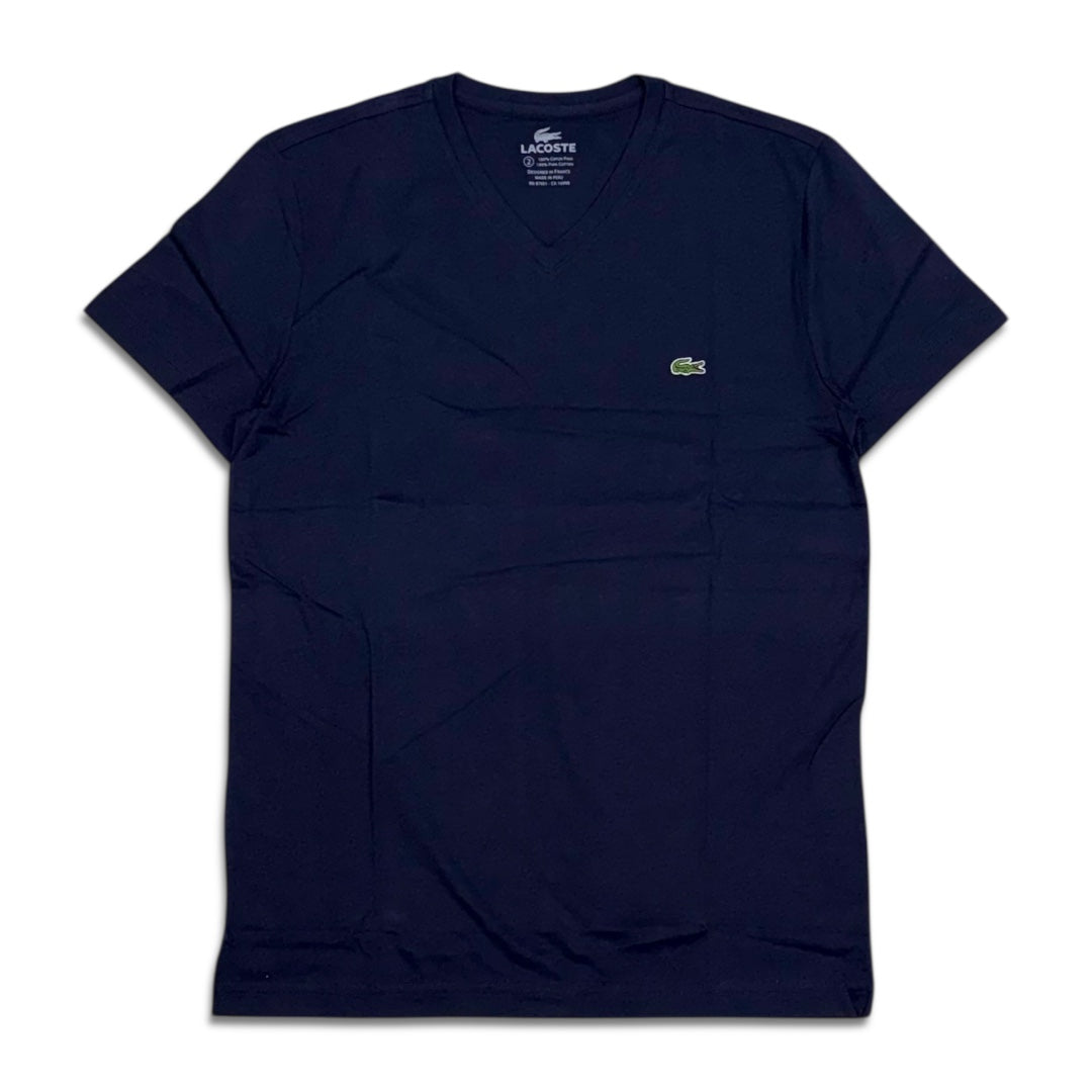 Lacoste Men's v-neck pima cotton t-shirt navy blue TH6604-51-166