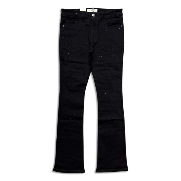 Reelistik NYC Men's Rhinestone Stacked Jeans - Black (RST-6029)
