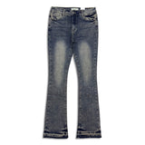 Reelistik NYC Men's Rhinestone Stacked Jeans – Tan Blue (RST-1203)