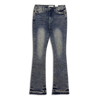 Reelistik NYC Men's Rhinestone Stacked Jeans – Tan Blue (RST-1203)