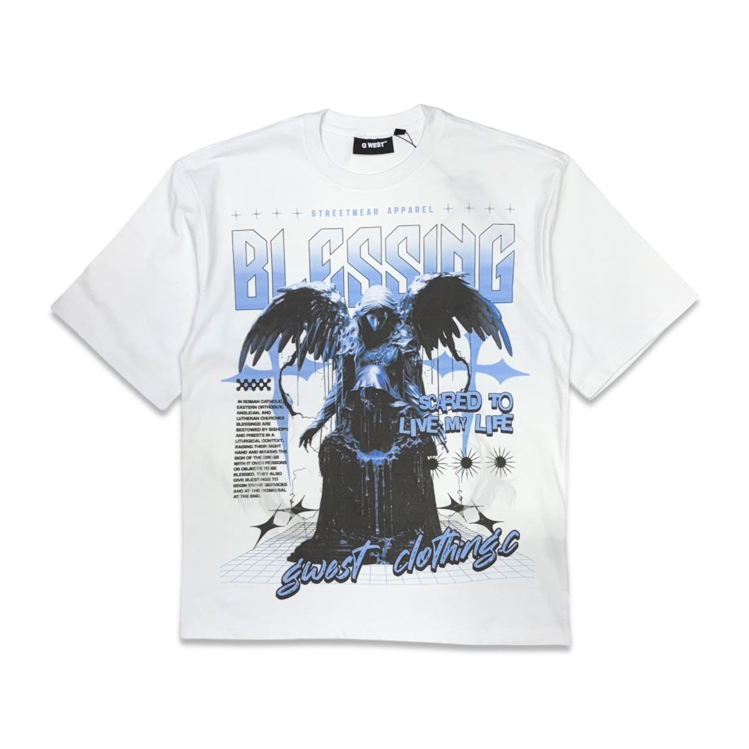 G West Men's Blessing Graphic tee White/legend blue/black
