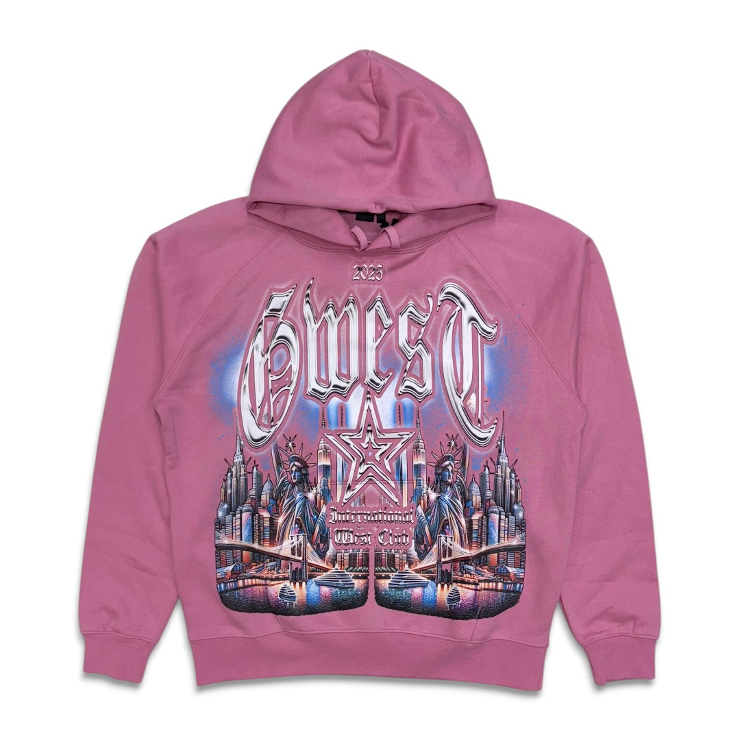 G west Men's Skyline Star Hoodie Pink /Multicolor