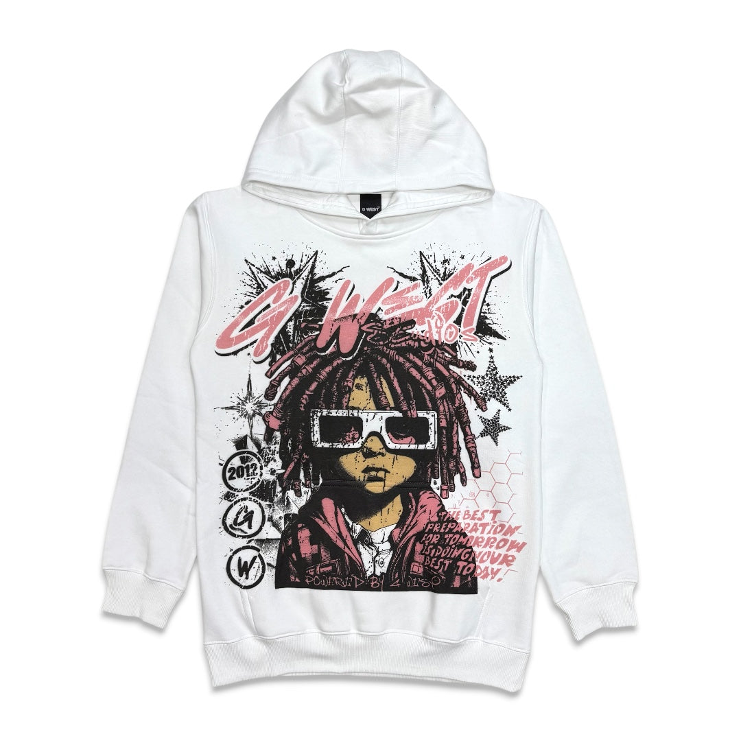 G west Men's Urban Genesis hoodie White/pink
