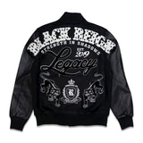 Roku Studio Reign Varsity Rhinestone Jacket Black