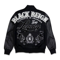 Roku Studio Reign Varsity Rhinestone Jacket Black