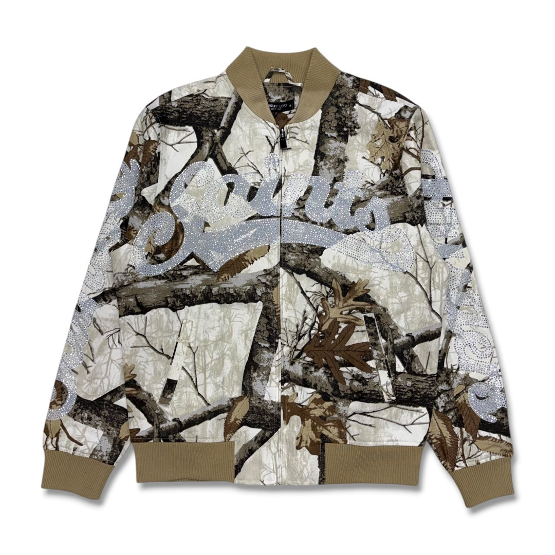 Roku Studio Hunting Camo saint Rhinestone Jacket Ivory