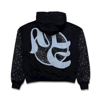 Mixed Emotion Archer Rhinestone Hoodie Black