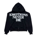 Mixed Emotion ‘End’ Rhinestone Hoodie Black
