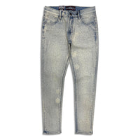 Denimicity Men's Rhinestone Skinny Jeans Bleached Vintage Wash