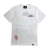 Denimicity Men's warrior of the seas stoned out Rhinestone tee White/Red