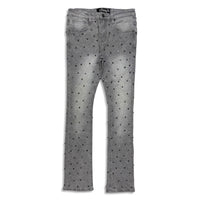 Vicious Denim Men's Stacked Embellished Jeans - Light Grey
