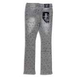 Vicious Denim Men's Stacked Embellished Jeans - Light Grey