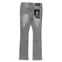 Vicious Denim Men's Stacked Embellished Jeans - Light Grey