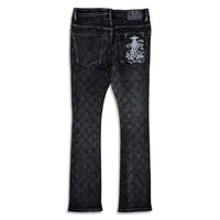 Vicious Denim Men's Stacked Embellished Jeans - Black Wash