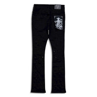 Vicious Denim Men's Stacked embellished jean - Jet Black