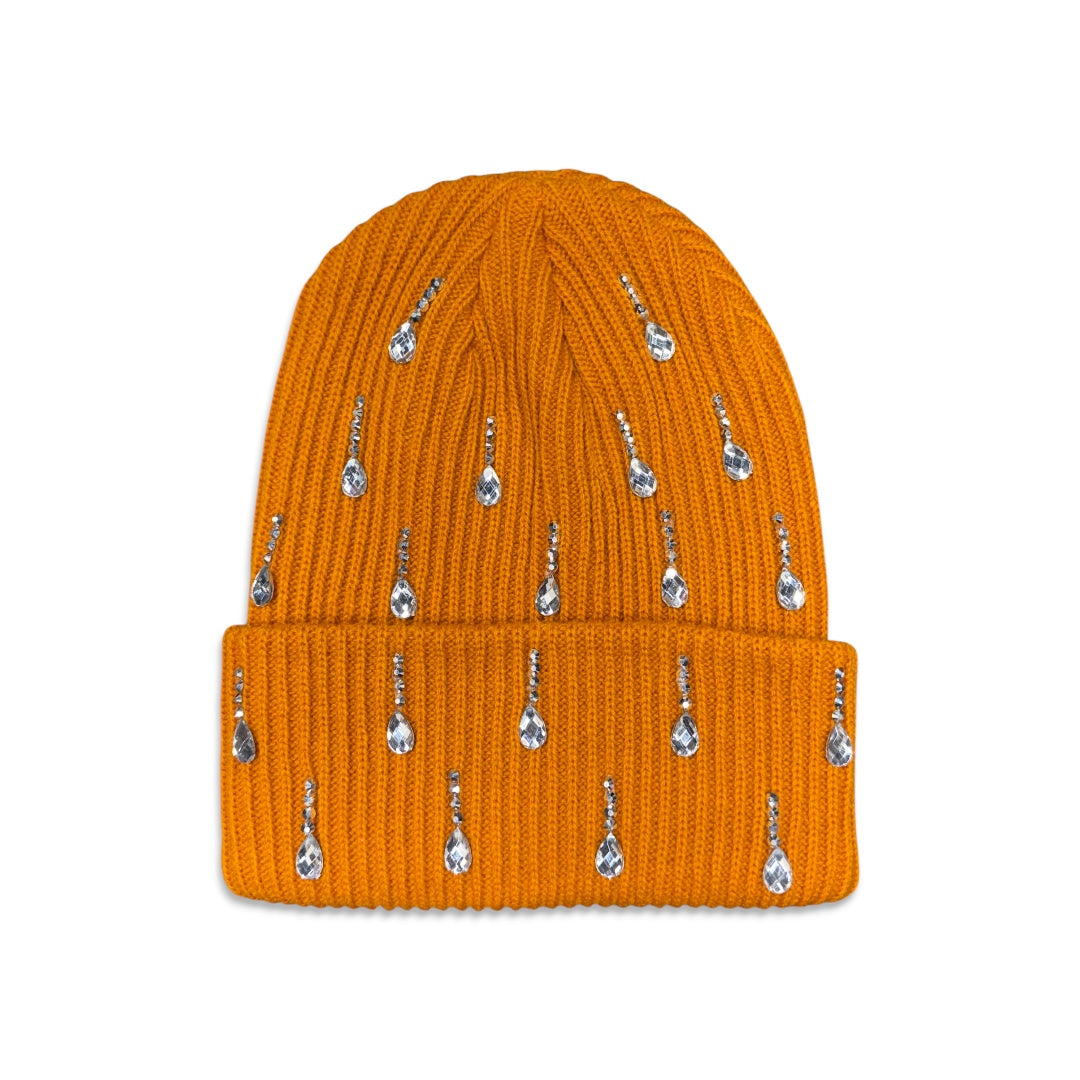 Tear drop Crystal Beanie