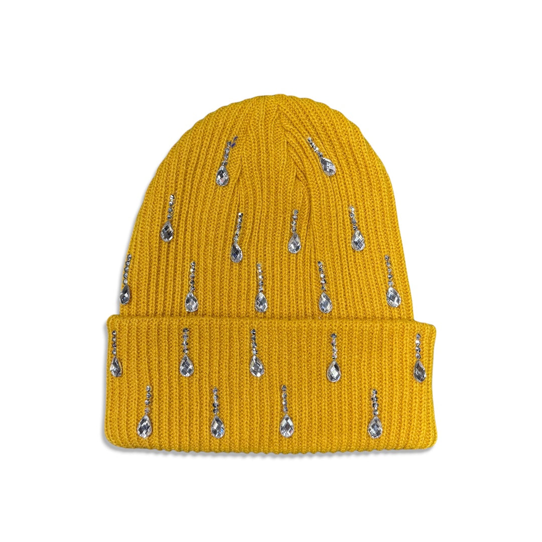 Tear drop Crystal Beanie