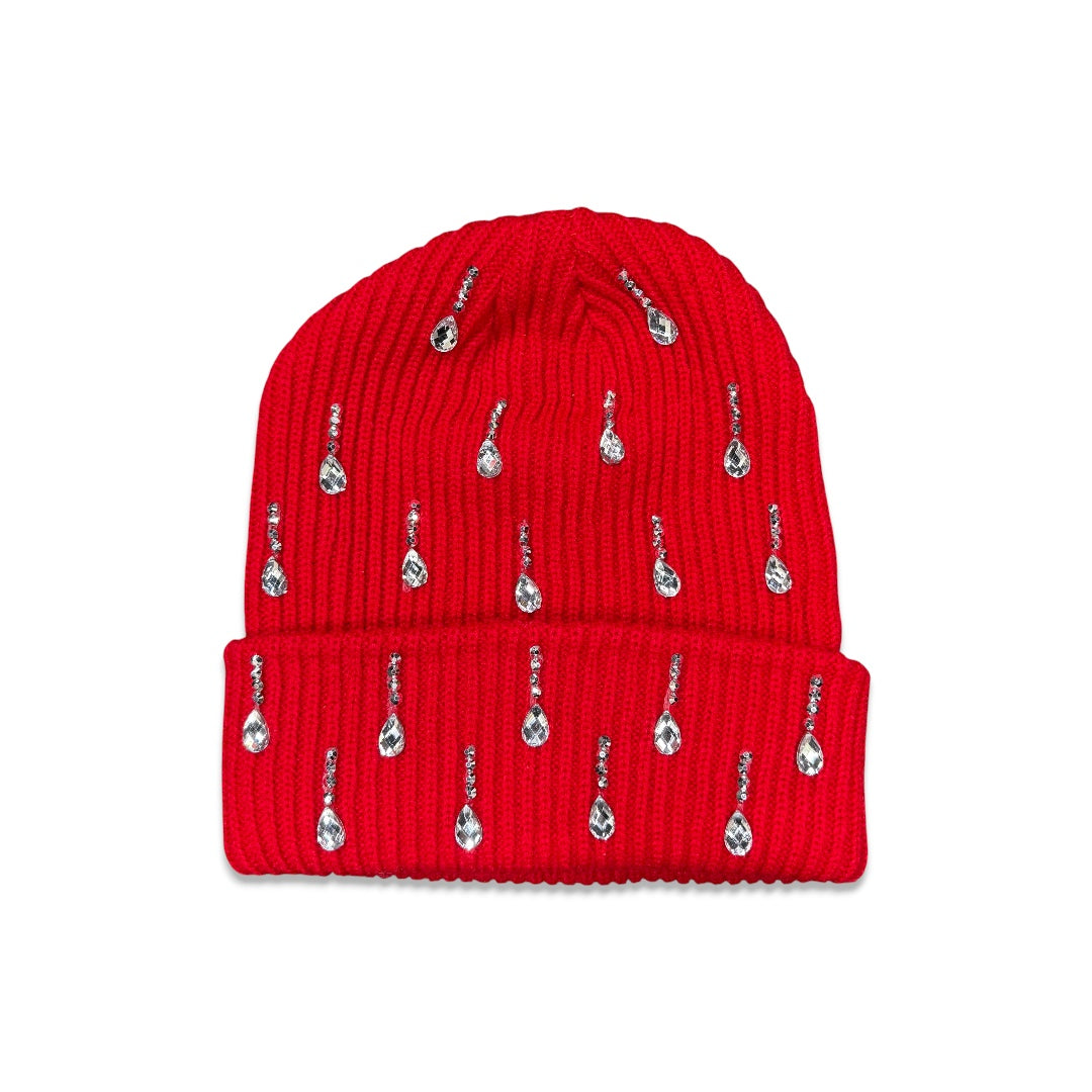 Tear drop Crystal Beanie
