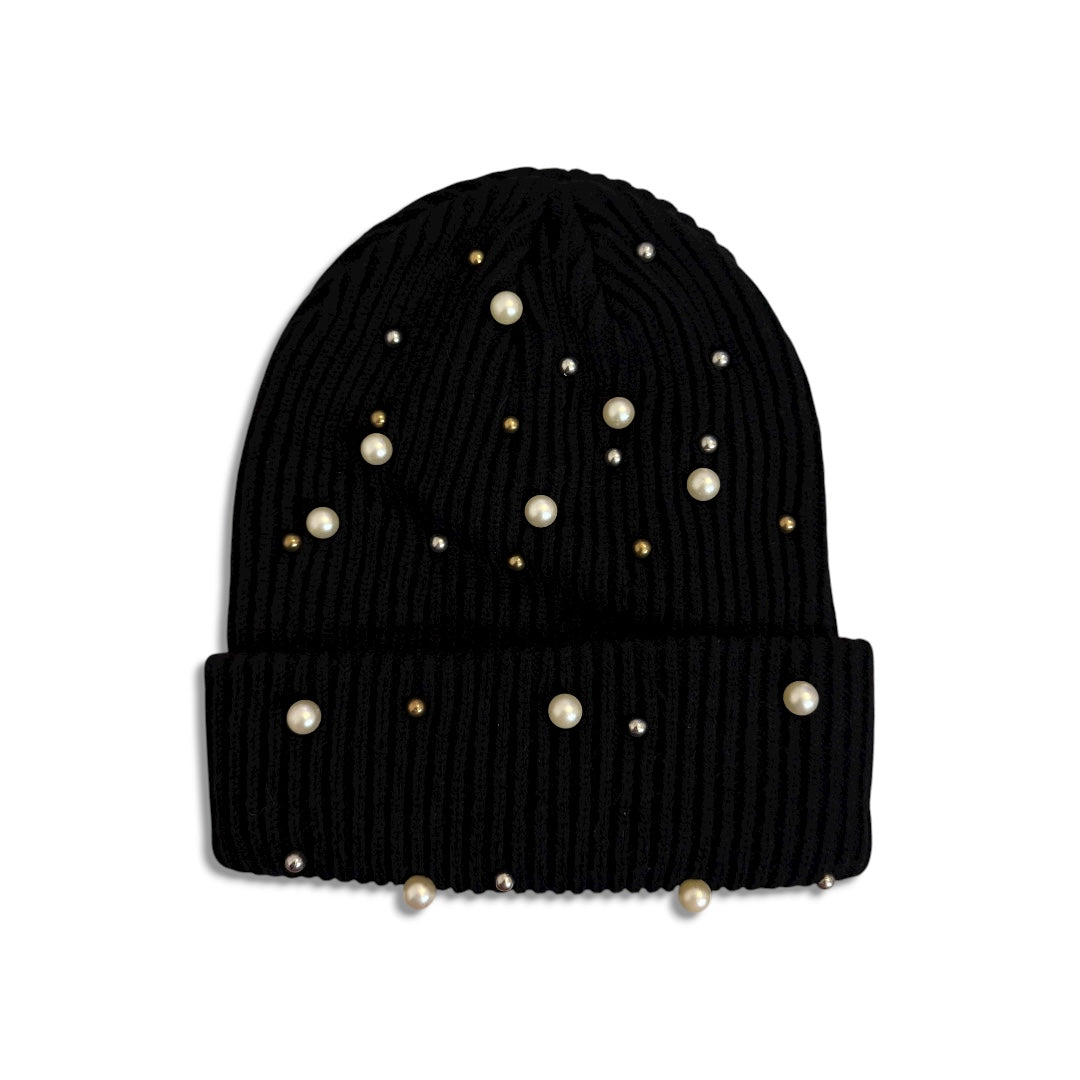 Mixed Faux Pearls Beanie