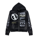 Vtilted Apex Zip Up Hoodie Vintage Black