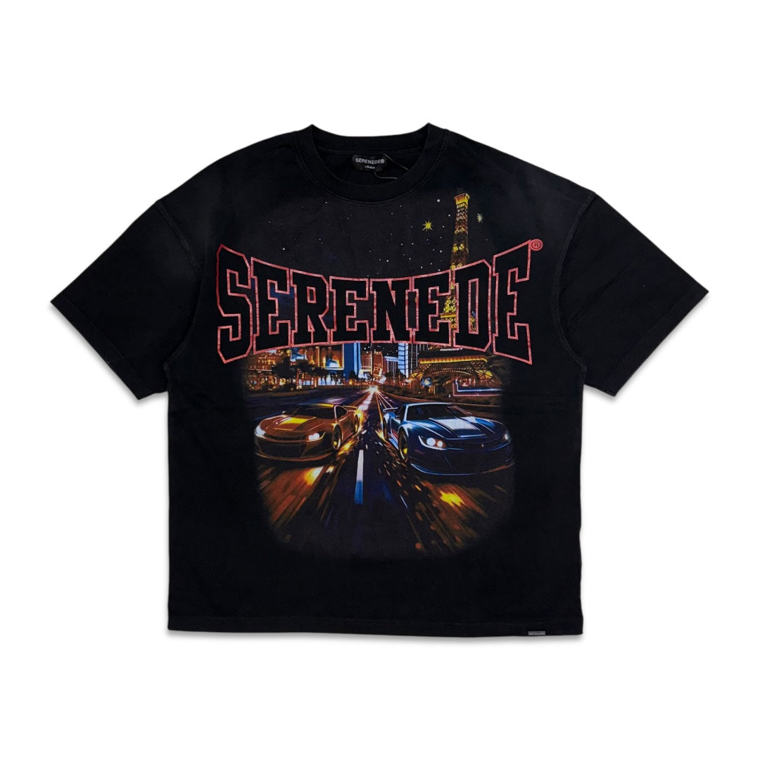 Serenede Las Vegas Street Racing Tee Black