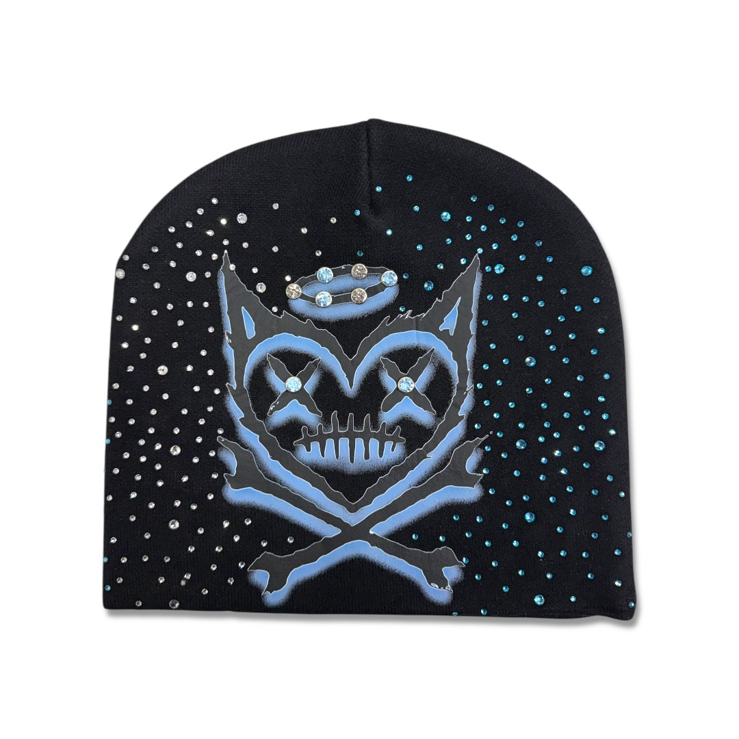 Shattered Hearts Shattered Beanie Black Blue