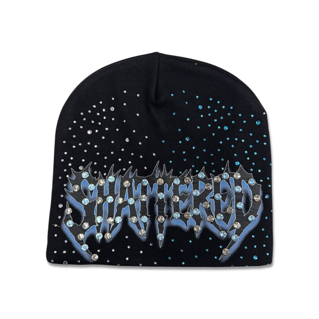 Shattered Hearts Shattered Beanie Black Blue