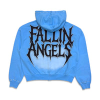 Shattered Hearts On The Clouds Rhinestone Hoodie Blue