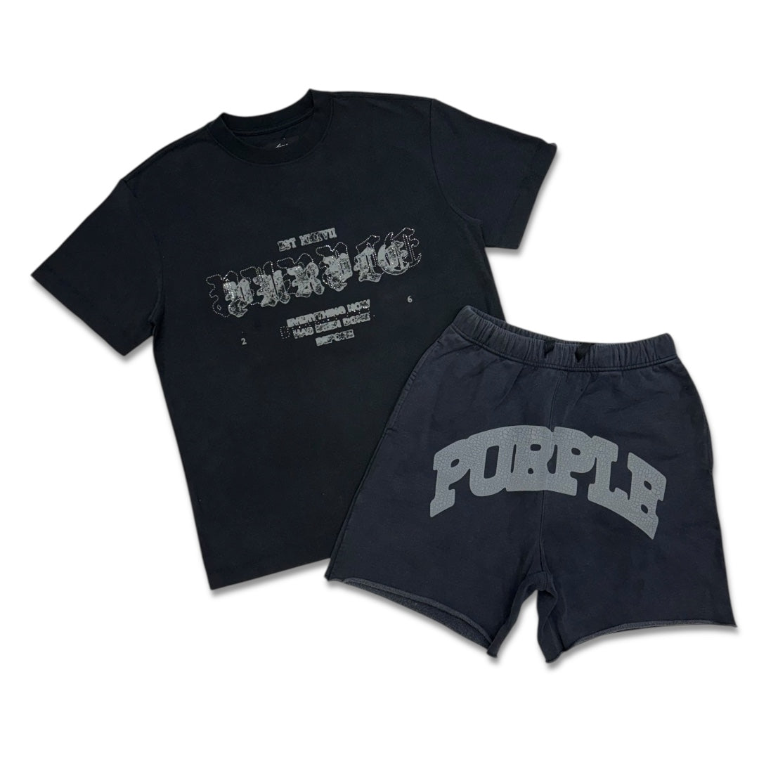 Purple Brand Men's Purple Word Mark Short Set Black