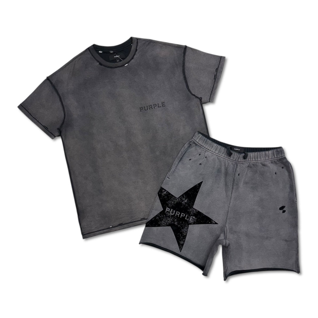 Purple Brand Men's Star Short Set Brown