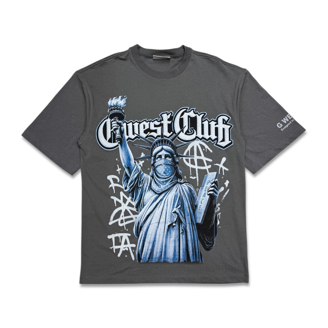 G West Club Liberty Peace Tee Grey/Blue