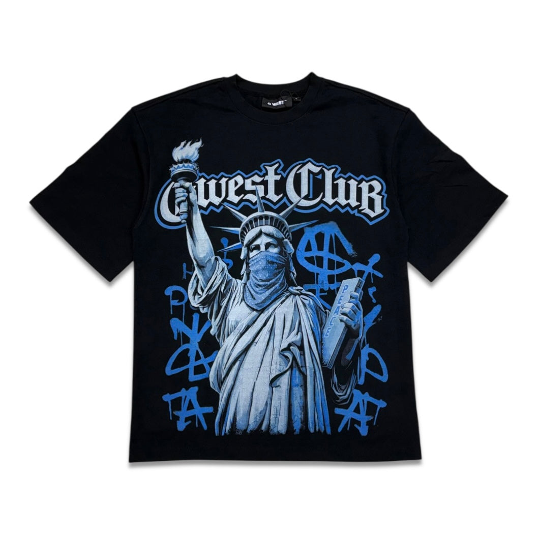 G West Club Liberty Peace Tee Black/Blue