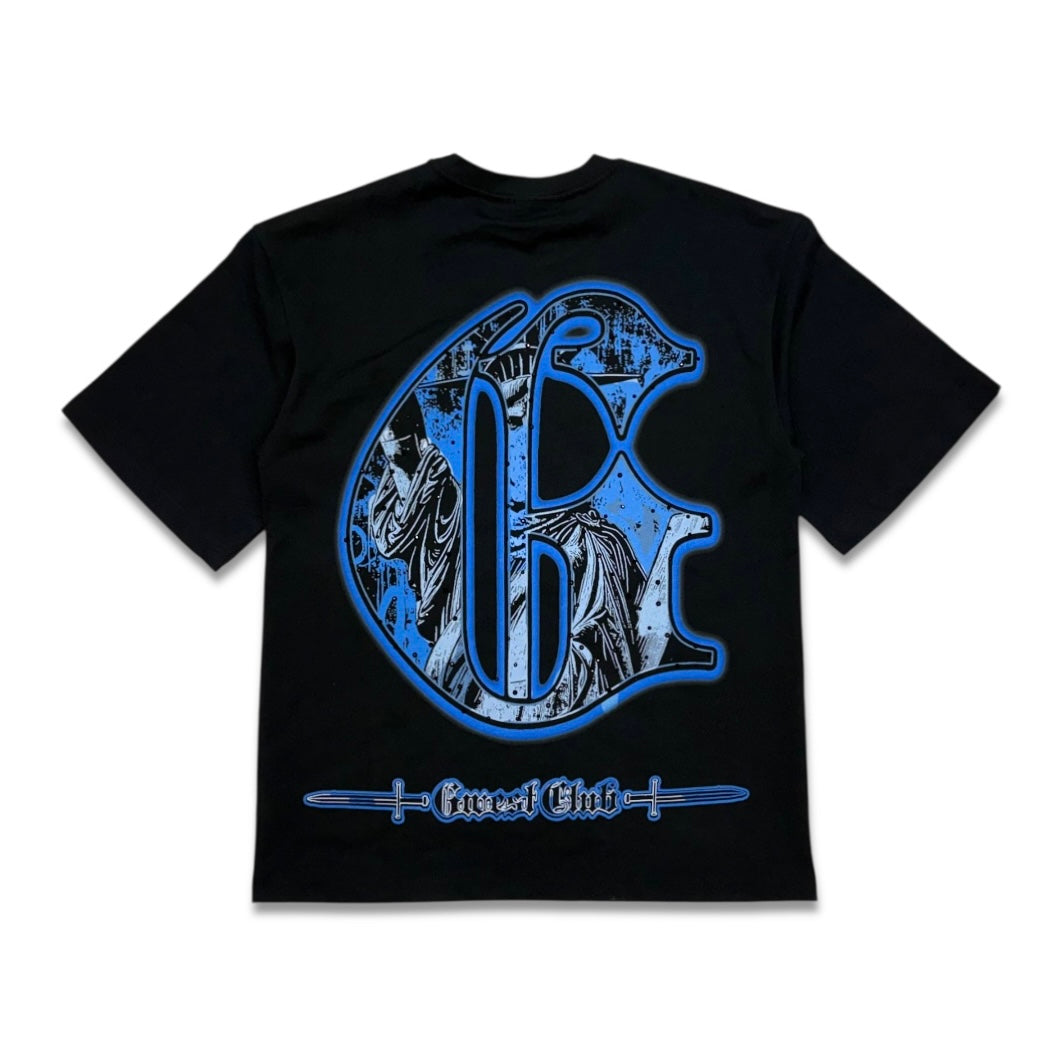 G West Club Liberty Peace Rhinestone Tee Black/Blue