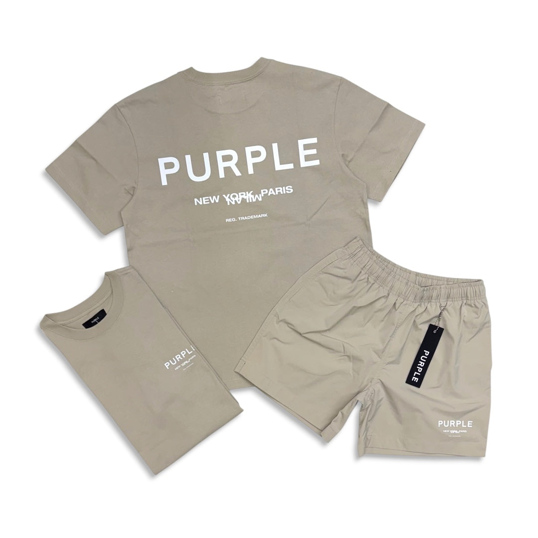 Purple Brand Men's Cities Short Set Plaza Taupe
