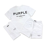 Purple Brand Men's Cities Short Set White