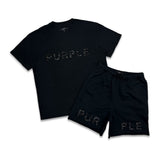 Purple Brand Men's Crystal Short Set Black