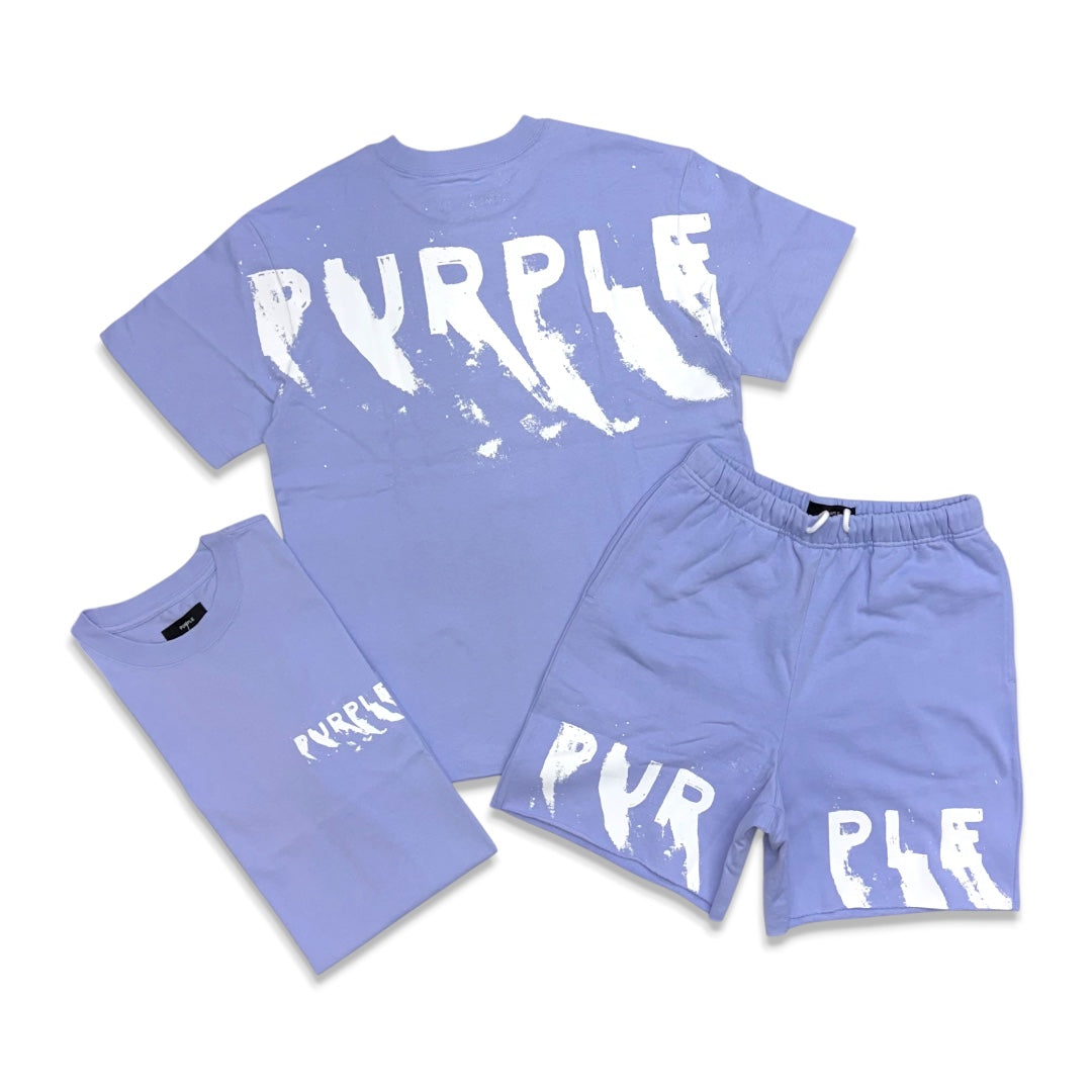 Purple Brand Men's Painted Wordmark Short Set Lavender