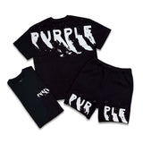 Purple Brand Men's Painted Wordmark Short Set Black