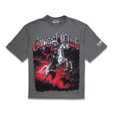 G West Rider Of Flames Rhinestone Tee Grey/Red