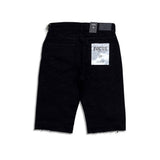 Focus Crystal Rhinestone Denim Shorts Jet Black