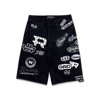 Vicious Denim All Over Patch Shorts Black