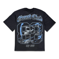 G West Men's Dead Zone Cruiser Rhinestone Tee Black/Carolina blue