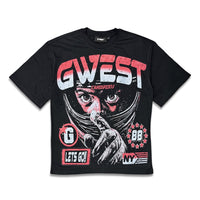 G West Men's Racing Division Rhinestone Tee Black/Red