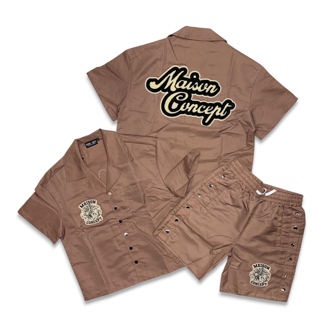 Maison Concept Nylon Short Set Brown