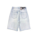 Denimicity Men's Light Blue/Carolina Blue Rhinestone Denim Shorts