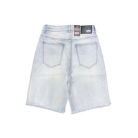 Denimicity Men's Light Blue/Carolina Blue Rhinestone Denim Shorts