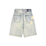 Denimicity Men's Bleached Vintage Wash Denim Shorts