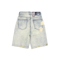 Denimicity Men's Bleached Vintage Wash Denim Shorts